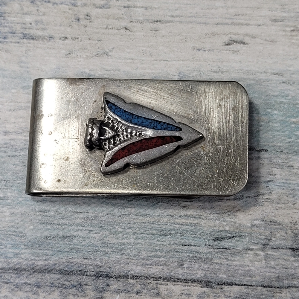 Silver Money Clip with Arrowhead Design